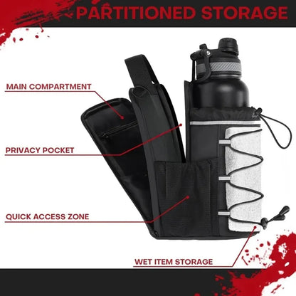 Magnetic Gym Bag for Men and Women – Sling Bottle with Magnetic Attachment | Water Bottle Holder, Gym Pouch, Crossbody Bag for T