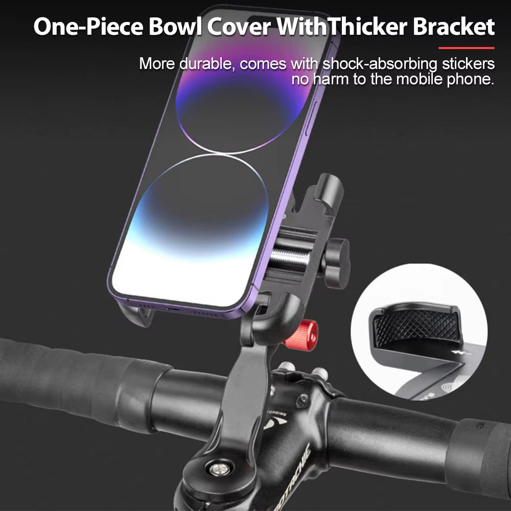 NEWBOLER MTB Phone Mount Stand Bicycle Holder 360° Rotatable Aluminum Adjustable Bike Phone Holder Non-Slip Cycling Bracke