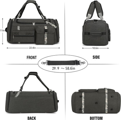 Gym Bags for Men Gym Duffle Bag Backpack 3-Way Sports Duffel Bags for Men with Shoe Compartment & Wet Pocket