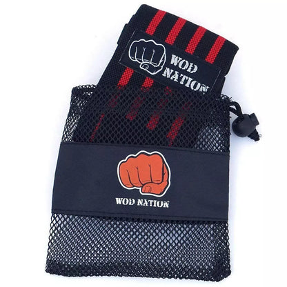 WOD Nation Wrist Wraps & Straps for Gym & Weightlifting (18 Inch), Wrist Wraps & Gym Wrist Straps Support for Women,Men - Black/Red