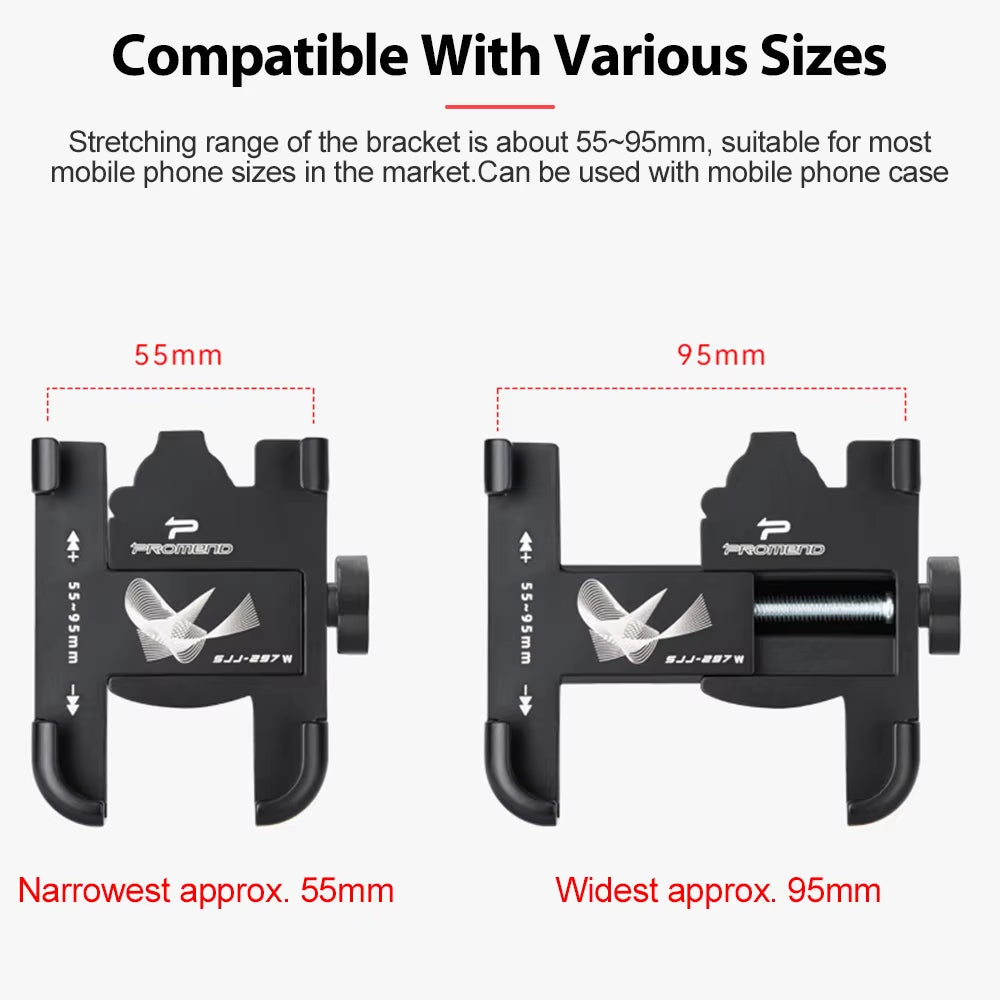 NEWBOLER MTB Phone Mount Stand Bicycle Holder 360° Rotatable Aluminum Adjustable Bike Phone Holder Non-Slip Cycling Bracke