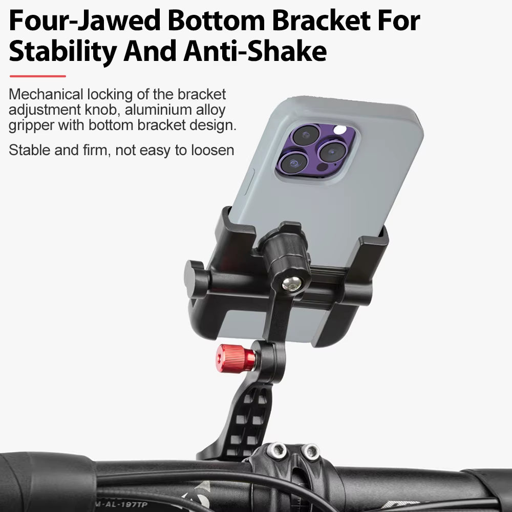 NEWBOLER MTB Phone Mount Stand Bicycle Holder 360° Rotatable Aluminum Adjustable Bike Phone Holder Non-Slip Cycling Bracke