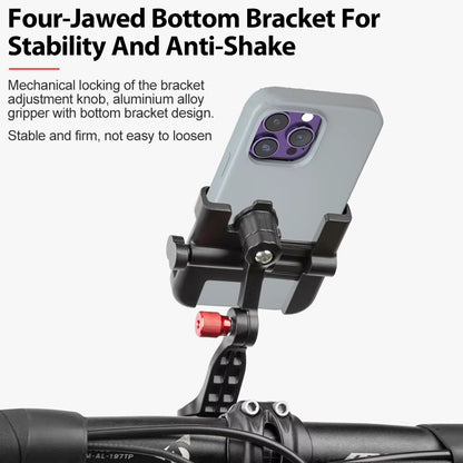NEWBOLER MTB Phone Mount Stand Bicycle Holder 360° Rotatable Aluminum Adjustable Bike Phone Holder Non-Slip Cycling Bracke